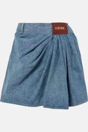 Loewe Draped denim miniskirt