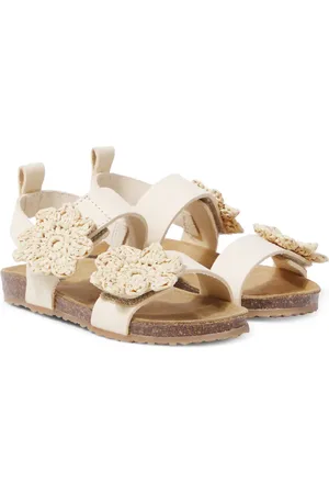 PèPè PÃ¨PÃ¨ Floral-appliquÃ© leather sandals
