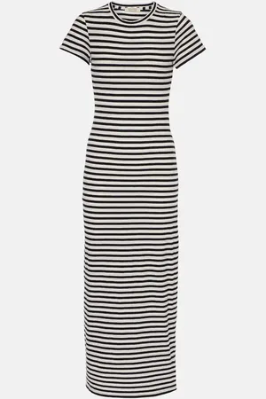 NILI LOTAN Striped cotton jersey maxi dress