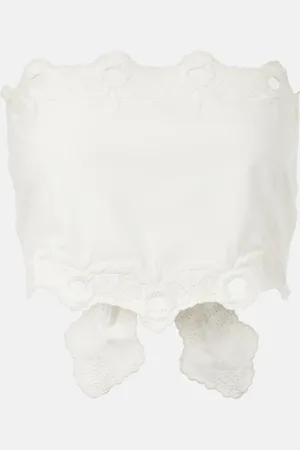 POSSE Antoinette embroidered cotton top
