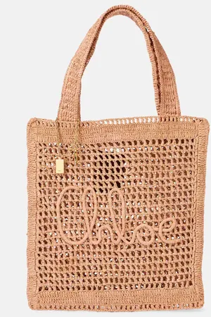 Chloé ChloÃ© Summer Banana raffia-effect tote bag