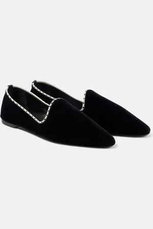 Totême Leather-lined velvet slippers