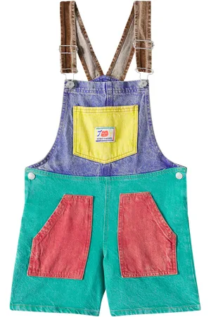 Bobo Choses Colorblock denim overalls