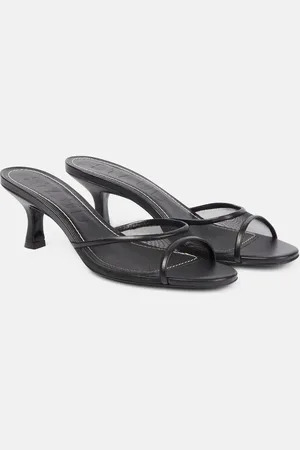 Staud Brigitte 55 leather-trimmed mesh mules
