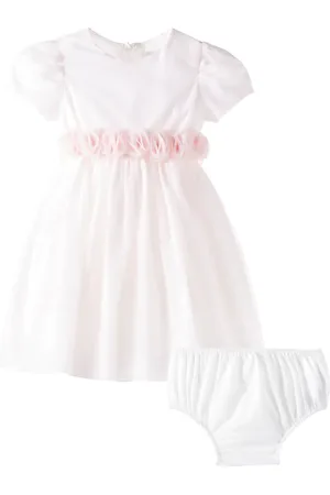 Il gufo Baby floral-appliquÃ© tulle dress
