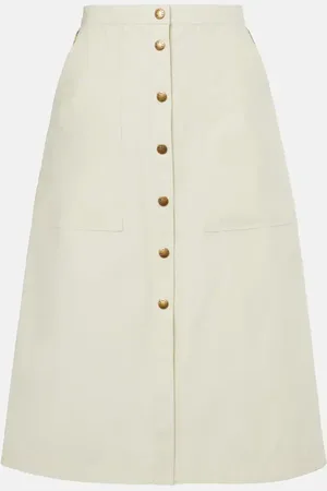 Moncler Cotton-blend twill midi skirt