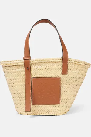 Loewe Medium leather-trimmed basket tote