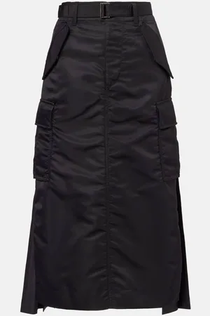 SACAI Nylon twill midi skirt