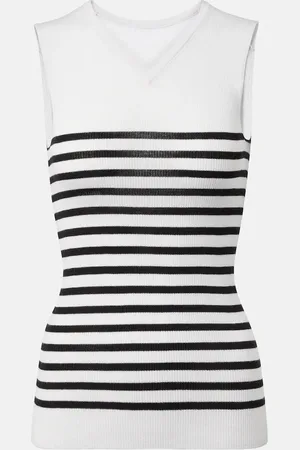 Khaite Renato striped wool-blend top
