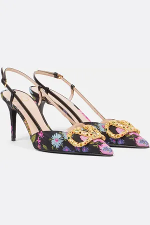 VALENTINO GARAVANI VLogo Signature 80 floral slingback pumps