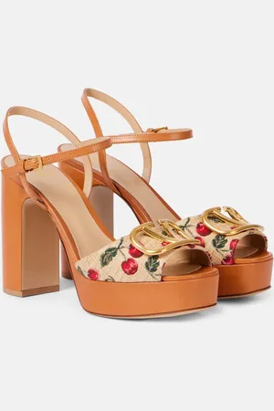 VALENTINO GARAVANI VLogo 115 raffia-effect platform sandals