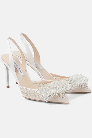 Aquazzura Bridal Melodie 85 embellished slingback pumps