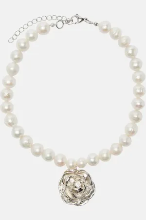 MAGDA BUTRYM Floral faux pearl pendant necklace