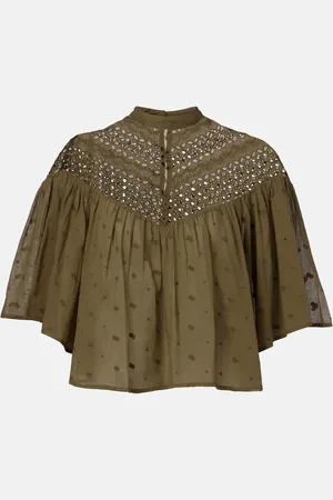 NILI LOTAN Mikki broderie anglaise cotton top