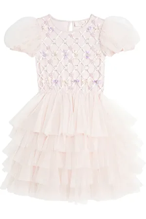 Tutu Du Monde Floral Lattice embellished tulle dress