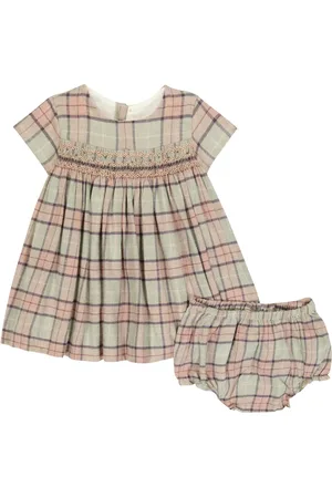 BONPOINT Baby Maruska checked dress and bloomers set