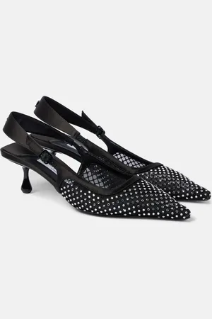 Jimmy Choo Amel 50 embellished mesh and satin pumps