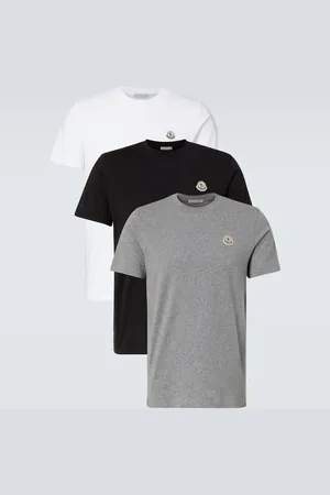 Moncler Set of 3 logo cotton jersey T-shirts