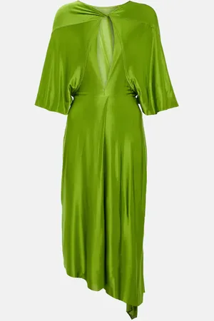 Victoria Beckham Cape sleeve cutout midi dress