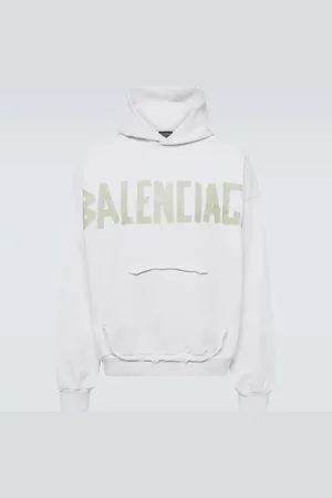 Balenciaga Tape Type Ripped cotton fleece hoodie