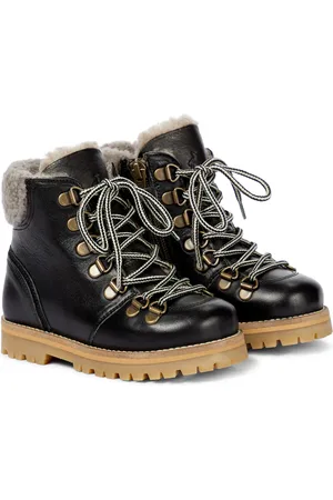 Petit Nord Shearling-trimmed leather ankle boots