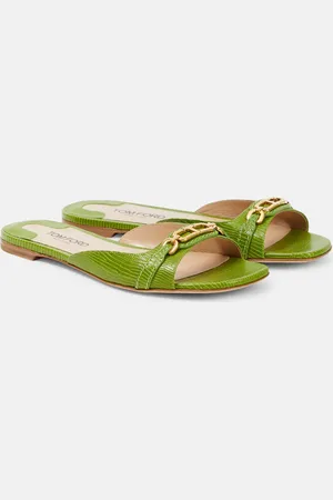 Tom Ford Whitney snake-effect leather slides