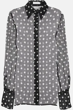 Nina Ricci Polka-dot silk chiffon top