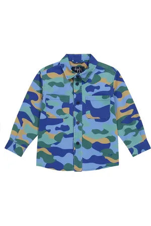 Il gufo Camouflage printed twill shirt