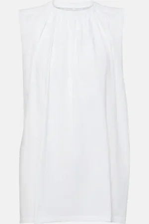 Maison Margiela Ruffled cotton jersey top