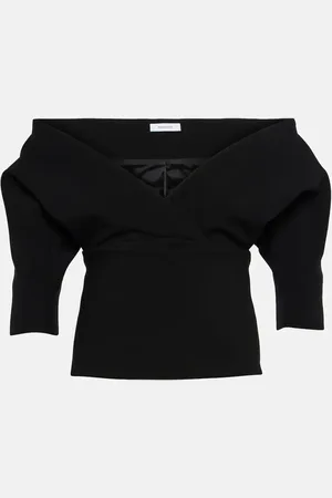 Salvatore Ferragamo Wool-blend gabardine top