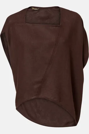 Loro Piana Gaia asymmetric linen crÃªpe top