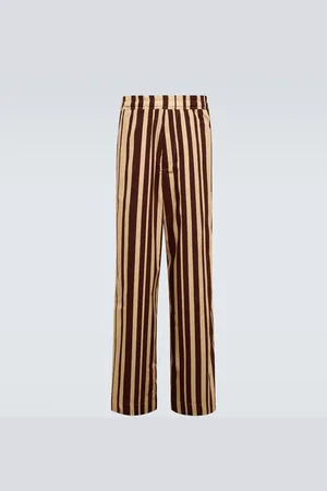 DRIES VAN NOTEN Striped wide-leg pants