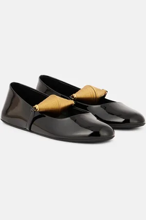 Alaïa AlaÃ¯a Embellished patent leather ballet flats