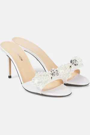 Mach & Mach Double Bow 85 embellished satin mules