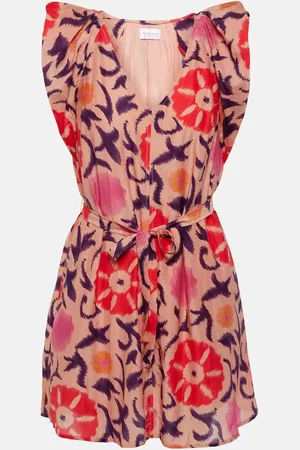 Velvet Jenna printed cotton and silk minidress