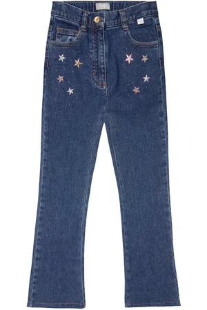 Il gufo Embroidered flared jeans