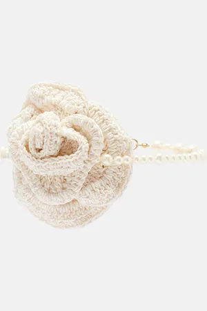 MAGDA BUTRYM Crochet faux pearls sterling silver necklace