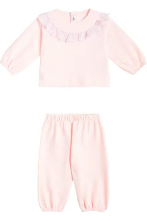 Il gufo Baby cotton sweatshirt and sweatpants set