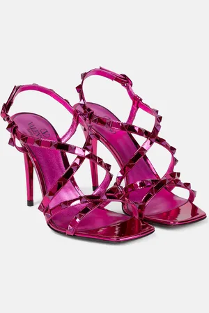 VALENTINO GARAVANI Rockstud metallic leather sandals