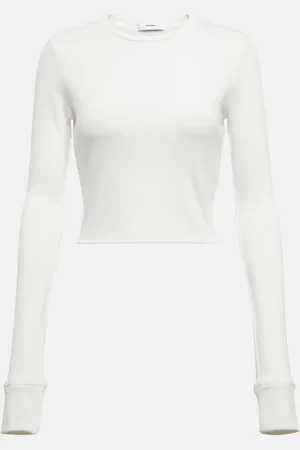 WARDROBE.NYC X Hailey Bieber HB cotton-blend jersey crop top