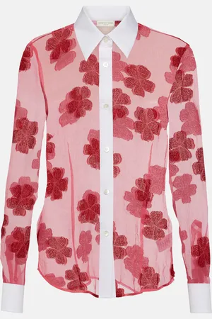 DRIES VAN NOTEN Floral cotton jacquard shirt