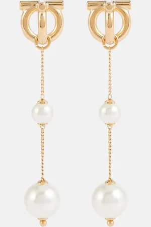 Salvatore Ferragamo Gancini faux pearl drop earrings