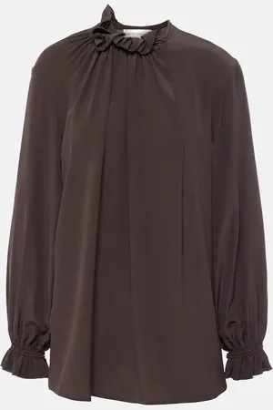 Victoria Beckham Ruffled silk crÃªpe de chine top