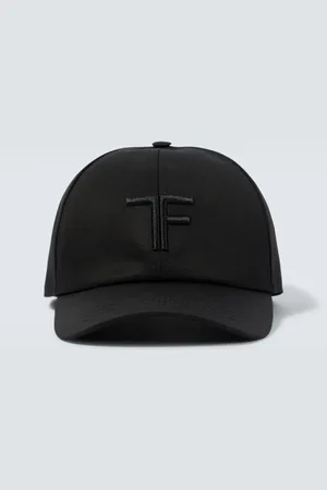 Tom Ford Embroidered canvas and leather cap