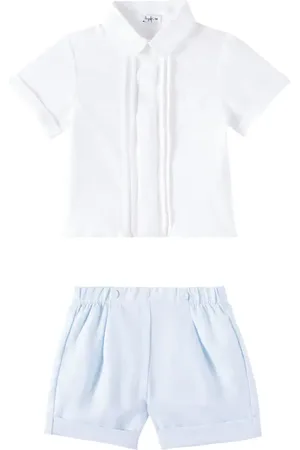Il gufo Baby linen shirt and shorts set