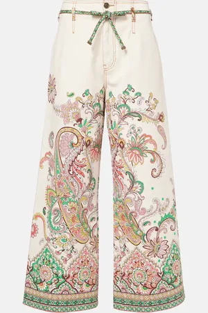 Etro Printed cotton-blend wide-leg pants