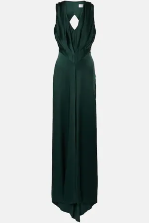 Victoria Beckham Pleated crÃªpe satin gown