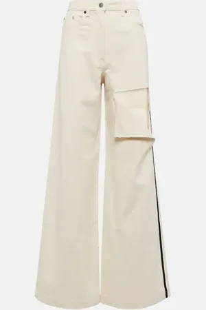 Peter Do Distressed high-rise wide-leg jeans