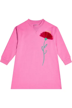 Il gufo Floral-appliquÃ© cotton jersey dress