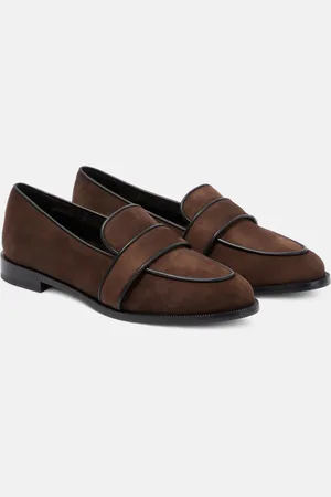 Aquazzura Martin shearling-lined suede loafers